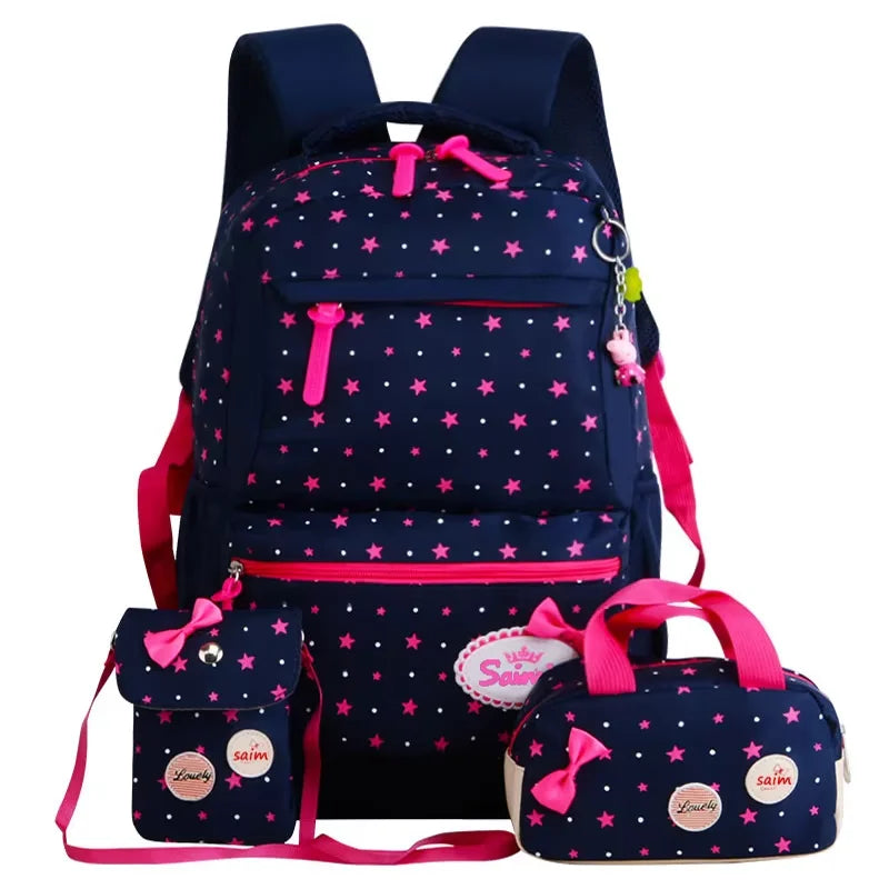 Bunnyfly 3pcs/Set Kids School Bag Backpack Set Fashion Lovely Children's Backpack for Girls Student Mochila Sac