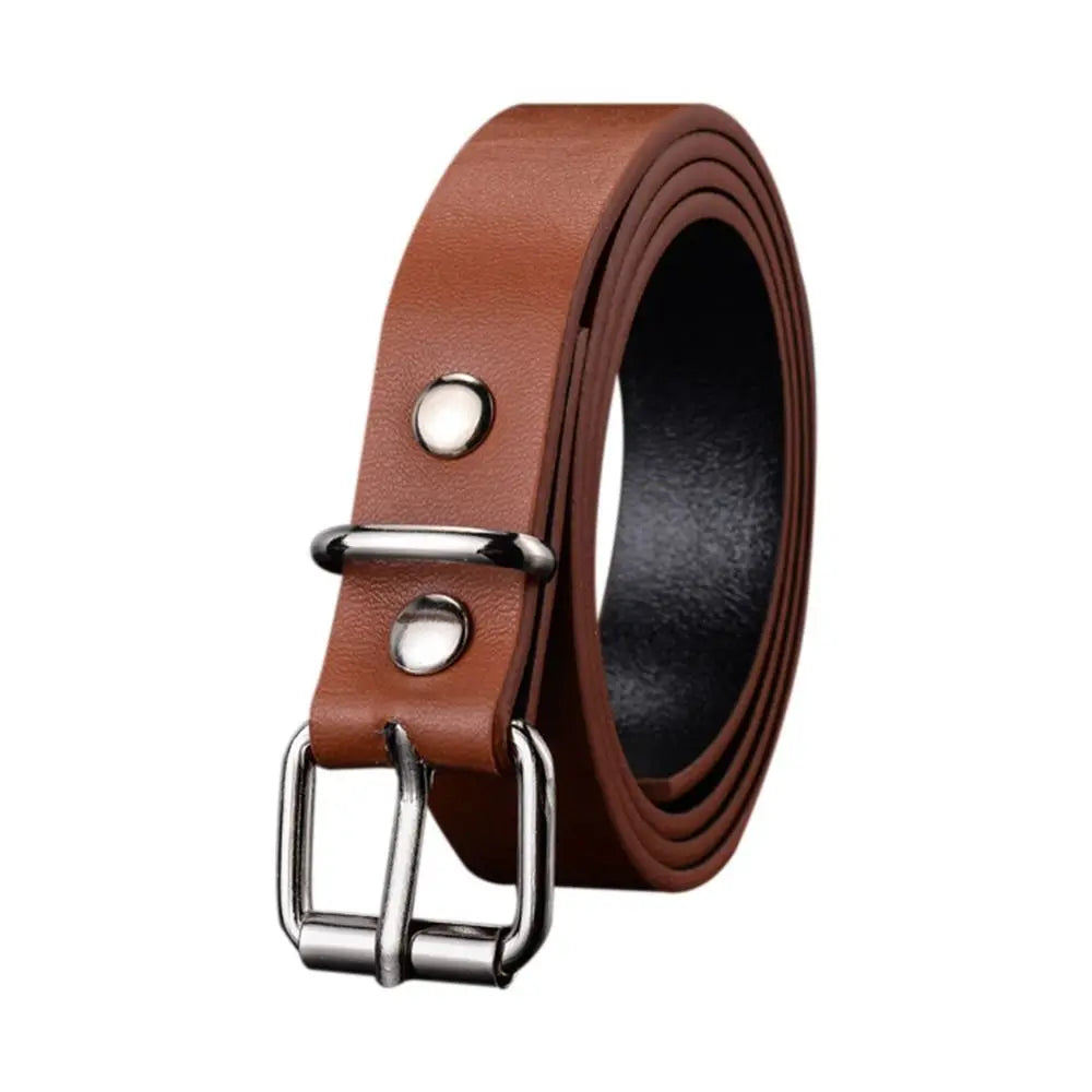 Children PU Leather Belts Boys Girls Kid Waist Strap Waistband Metal Buckle For Jeans Pants Trousers Dress Adjustable Belt