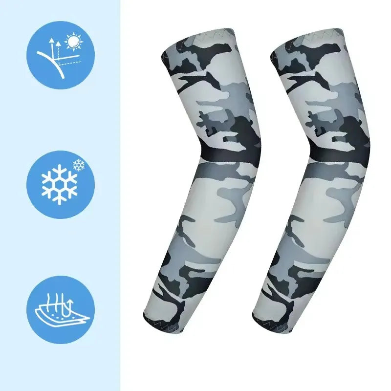 Kids Sports Cooling Arm Sleeves UV Protection Sun Cover Elastic Ice Cuff Arm Warmer for Girls & Boys 6-16 Years Cycling
