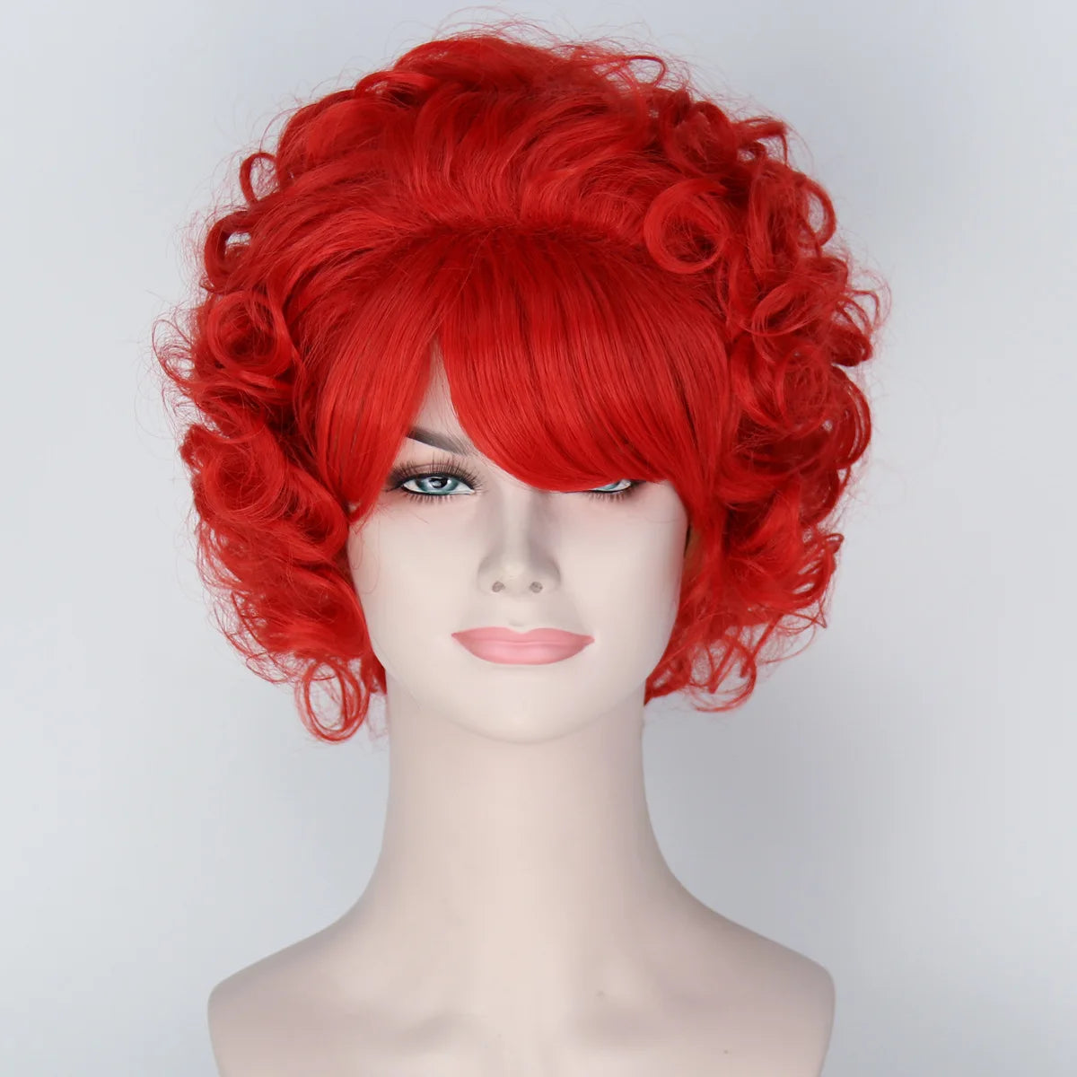 Women's Synthetic Curly Wig Short High Top with Bangs for Stage Performance Cosplay Costume Party Halloween Gift