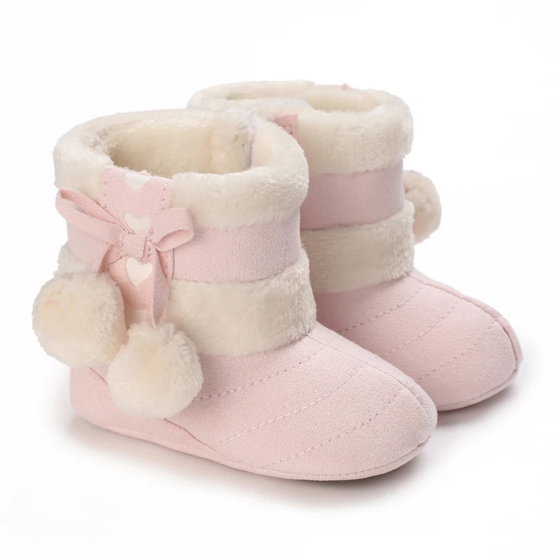 Infant Baby Winter Warm Boots Newborn Girls Boys First Walkers Shoes Soft Sole Fur Snow Booties Toddler Kids Anti-slip 0-12M