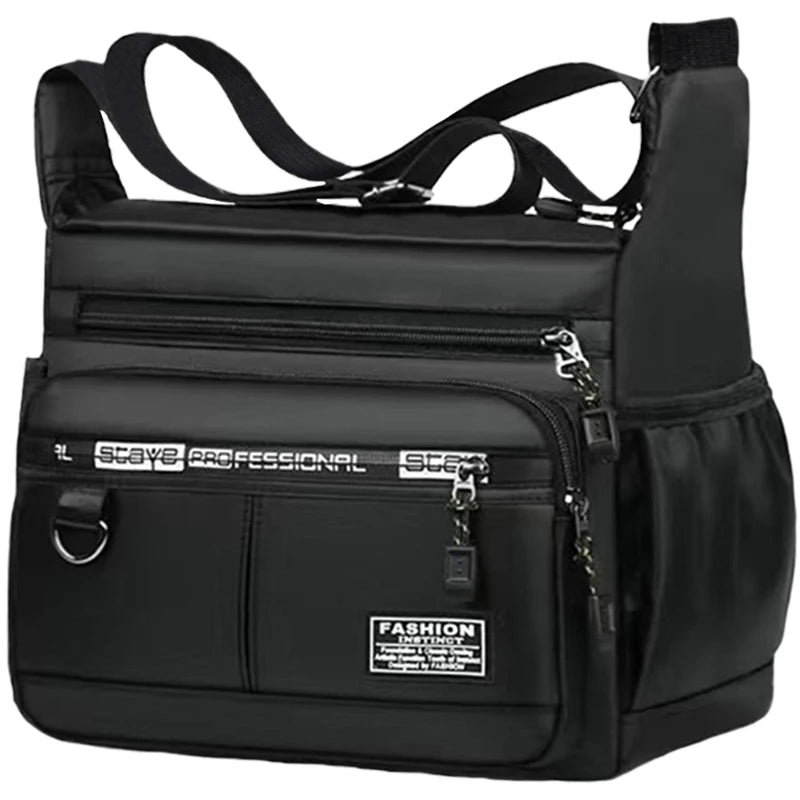 Men's Business Crossbody Bag with Multi-Layered Pockets Adjustable Shoulder Strap for Work Travel