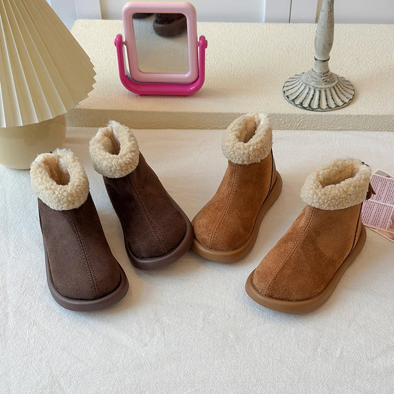 Kids Boots for Boys Girls Fashion Autumn Winter Children Thermal Cotton Back Zipper 2025 Warm Brand New Girls Ankle Boots 26-37