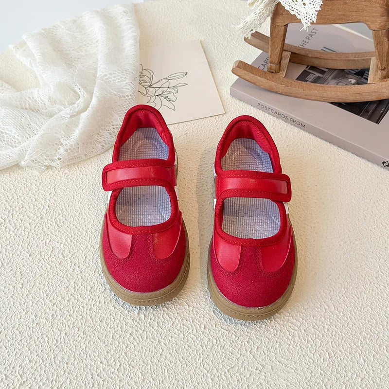 Children's Casual Sneakers for Ages 3-18 Red Boys' and Girls' All-Season Shoes White Soft-Sole Anti-Slip Training Shoes for Kids