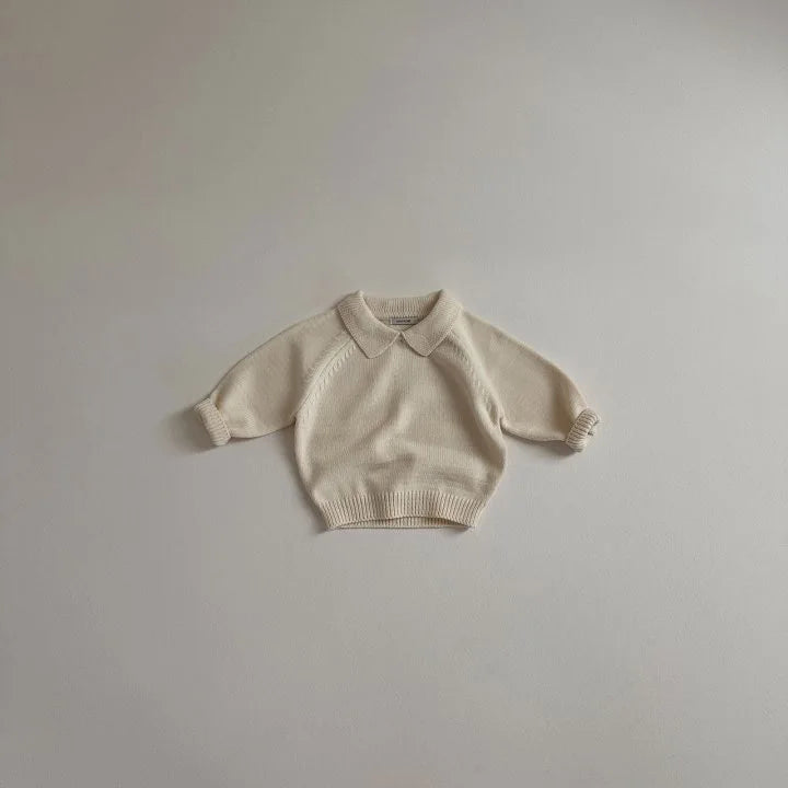 Kids Boys Girls Vintage Striped Lapel Sweater Cotton Baby Casual Polo Shirts 2025 Autumn New Children Long Sleeve Knit Sweater