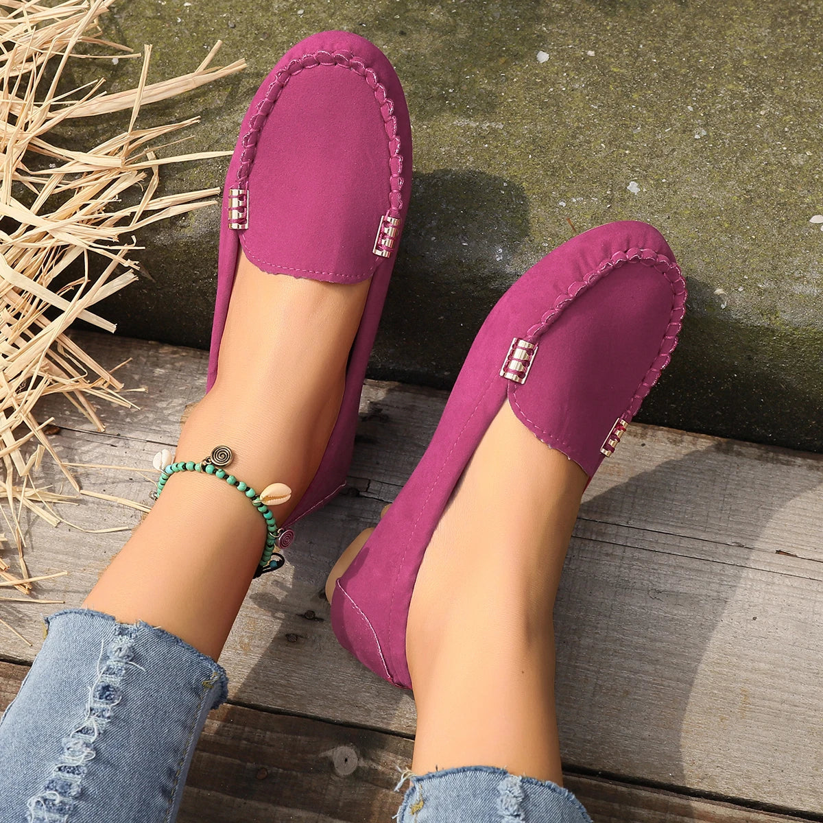 Spring Autumn Loafers Wear-resisting Women's Casual Single Shoes Fashion Non-slip Soft Flat Shoes Loafer Sports Zapatos De Mujer