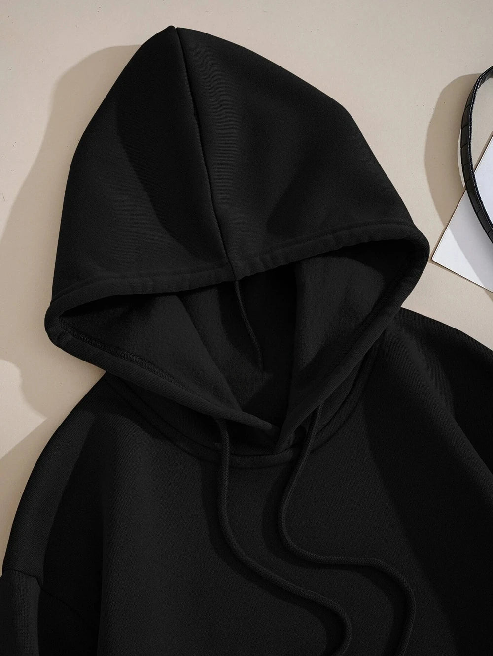 Loose Oversized Clothing Hoodie Men Women Autumn Warm Fleece Street Sweatshirts Solid Color Casual All-match Couple Hooded