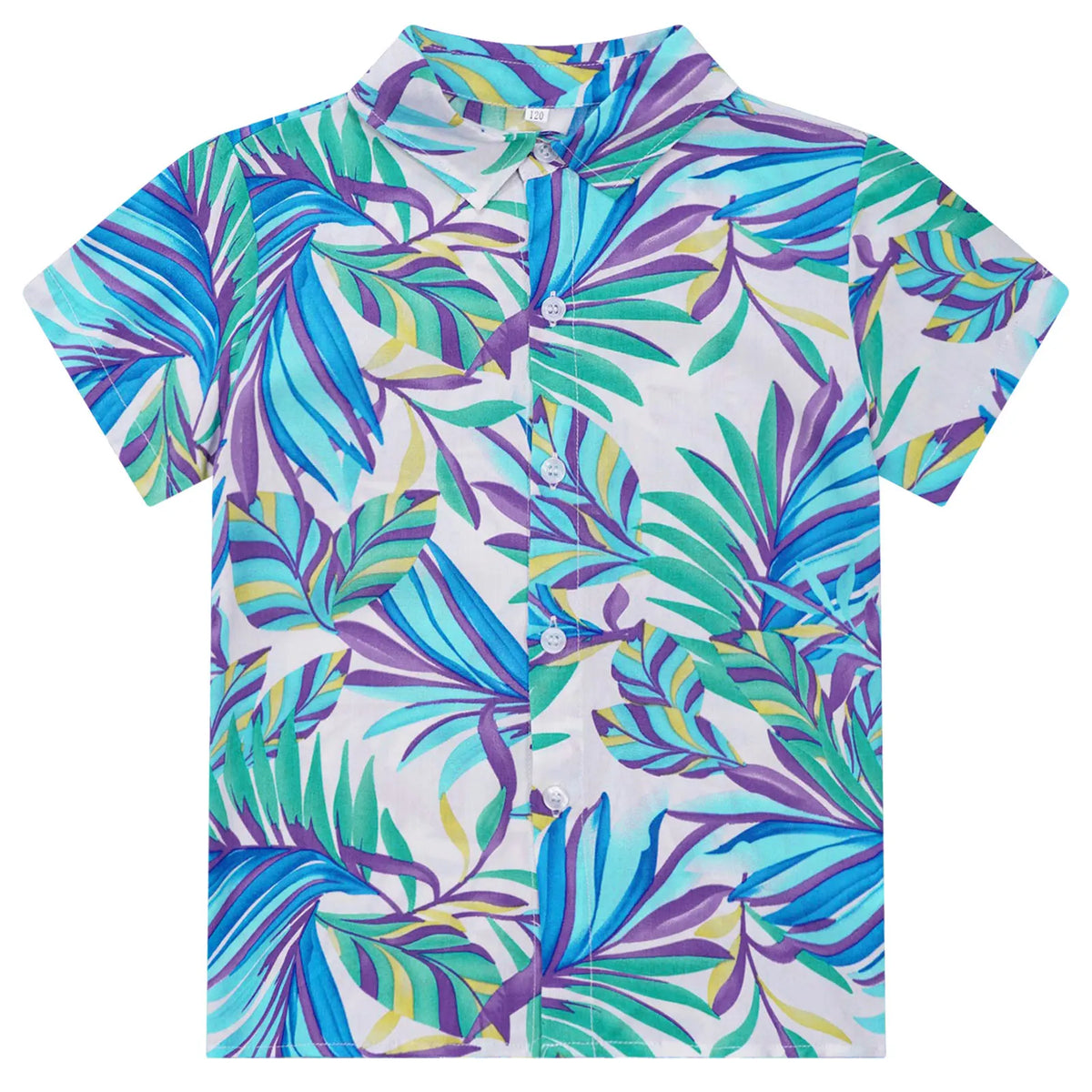 Kids Boys Hawaiian Shirts Tropical Graphic Print Short Sleeve Shirt Casual Turn-Down Collar Tee Tops for Vacation Beach Holiday