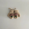 Children's Gloves 2025 Autumn Winter New Ins Mushroom Thick Glove Baby Boys And Girls Hanging Neck Children's Snow Mittens