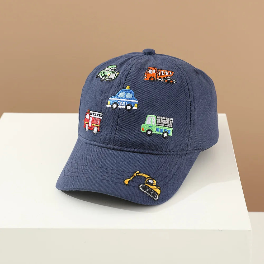 2025 Car Children Baseball Cap for Girls Boys Embroidery Cartoon Kids Boy Hat Spring Autumn Child Sun Hat Cotton Kids Cap 3-8Y