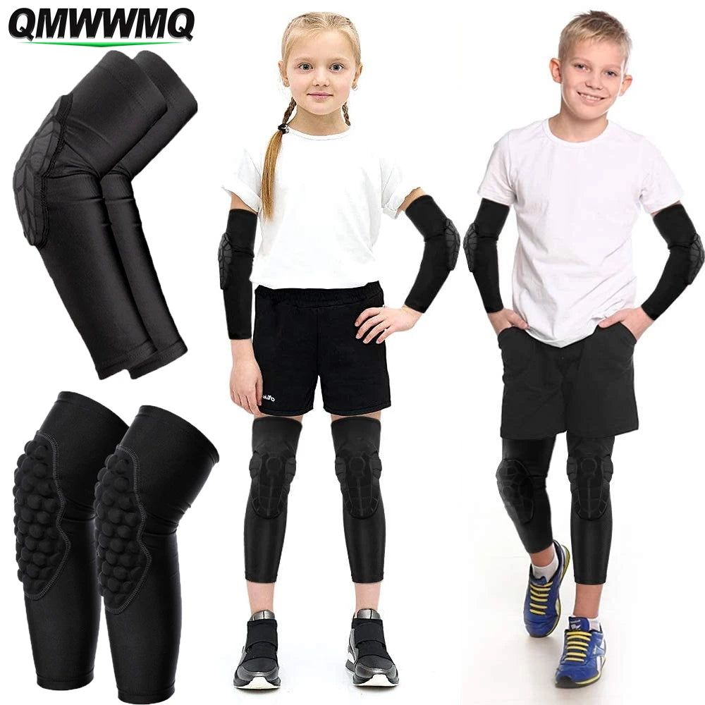 1Pc Kids/Youth 5-15 Year Sports Honeycomb Compression Knee Pad/Elbow Pad Guards Protective Gear for Basketball Baseball,Football