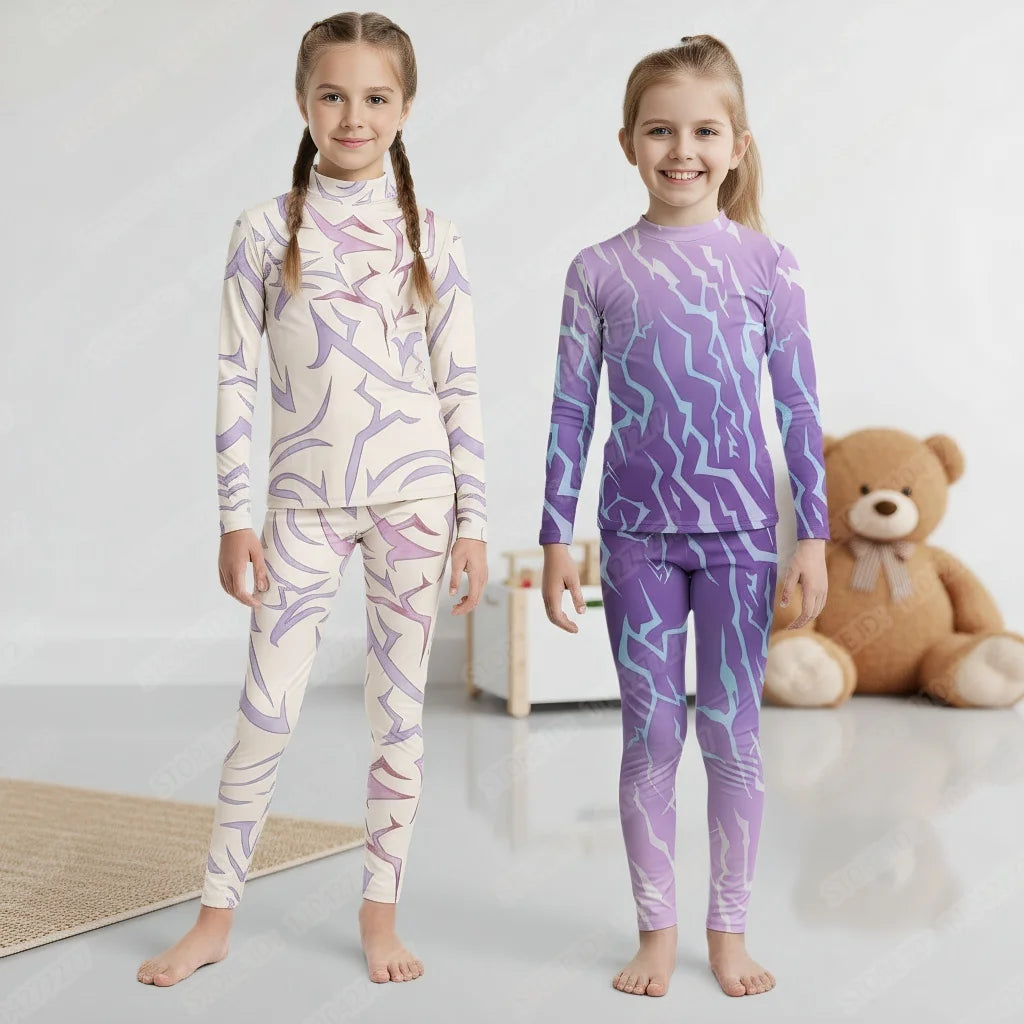 Girls Demon Pop Cosplay Devil Tattoo Pajamas Kid Pants Long Sleeve Pajamas Set Halloween Boys Girls Pajama