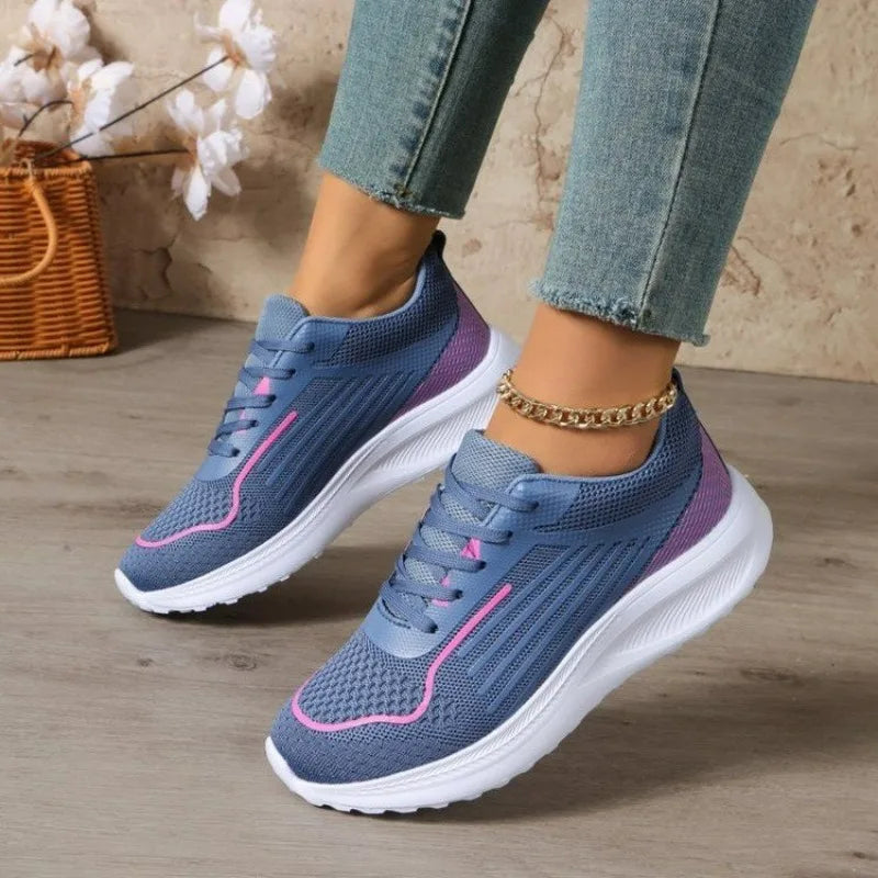 Women's Comfortable Casual Lace Up Sports Shoes Breathable Lightweight Daily Walking Sneakers for Outdoor Travel