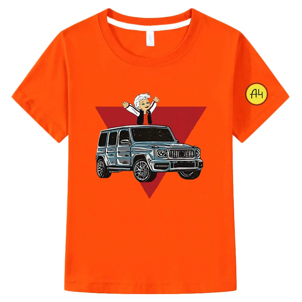 Kids 100% Cotton T Shirts Merch A4 Gelik Print Casual Family Clothing Children's Fashion Tops Girls Clothes Boys Мерч А4 T-shirt