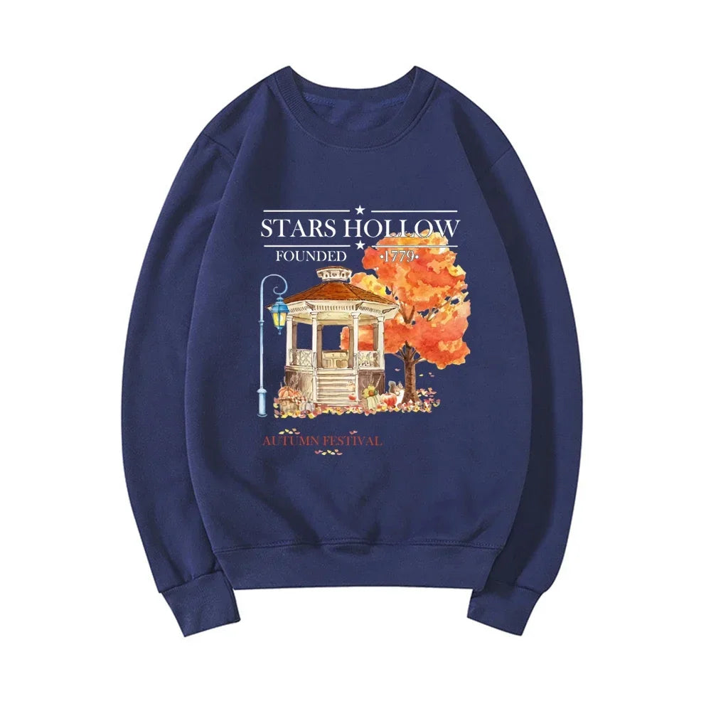 Stars Hollow Fall Crewneck Sweatshirt TV Show Inspired Hoodies Harajuku Graphic Hoodie Streetwear Women Top Unisex Sweatshirts