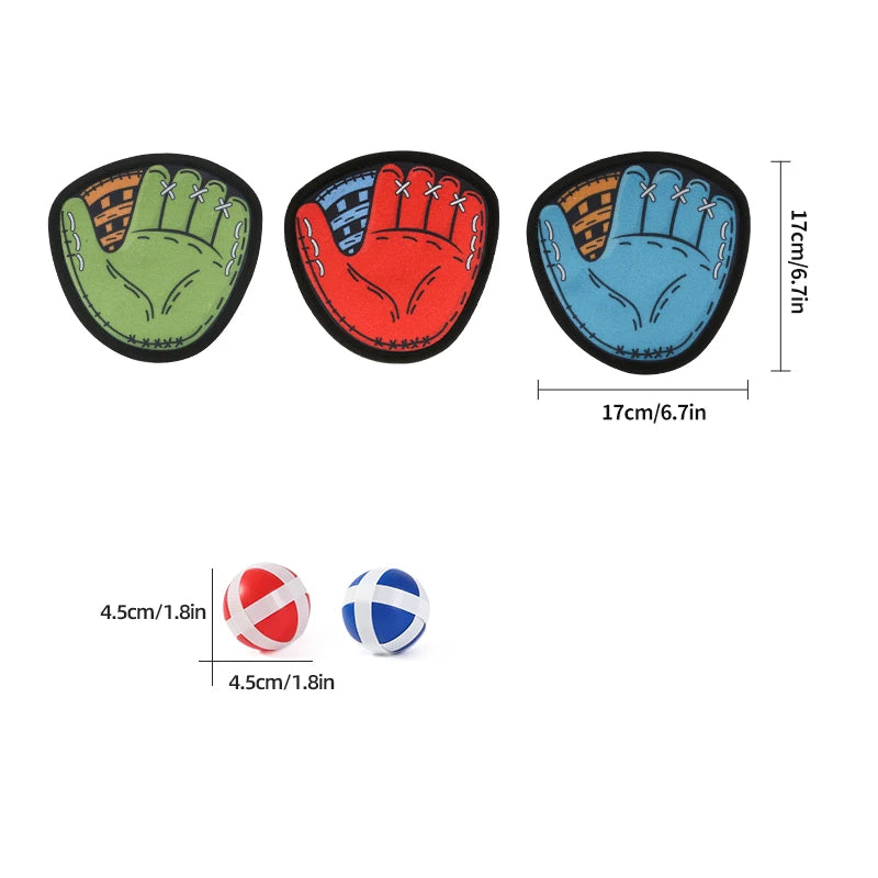 Kids Baseball Glove 3–12Y Beginner Soft Leather Non‑Slip; Red/Blue/Green; 2 Velcro Balls; Outdoor/Kinder; Boys & Girls; Christ