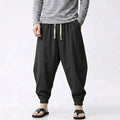Korean Linen Pants Men Baggy Summer Men Jogger Cotton Work Trousers Spring Casual Loose Harem Pants Drawstring Yoga Streetwear