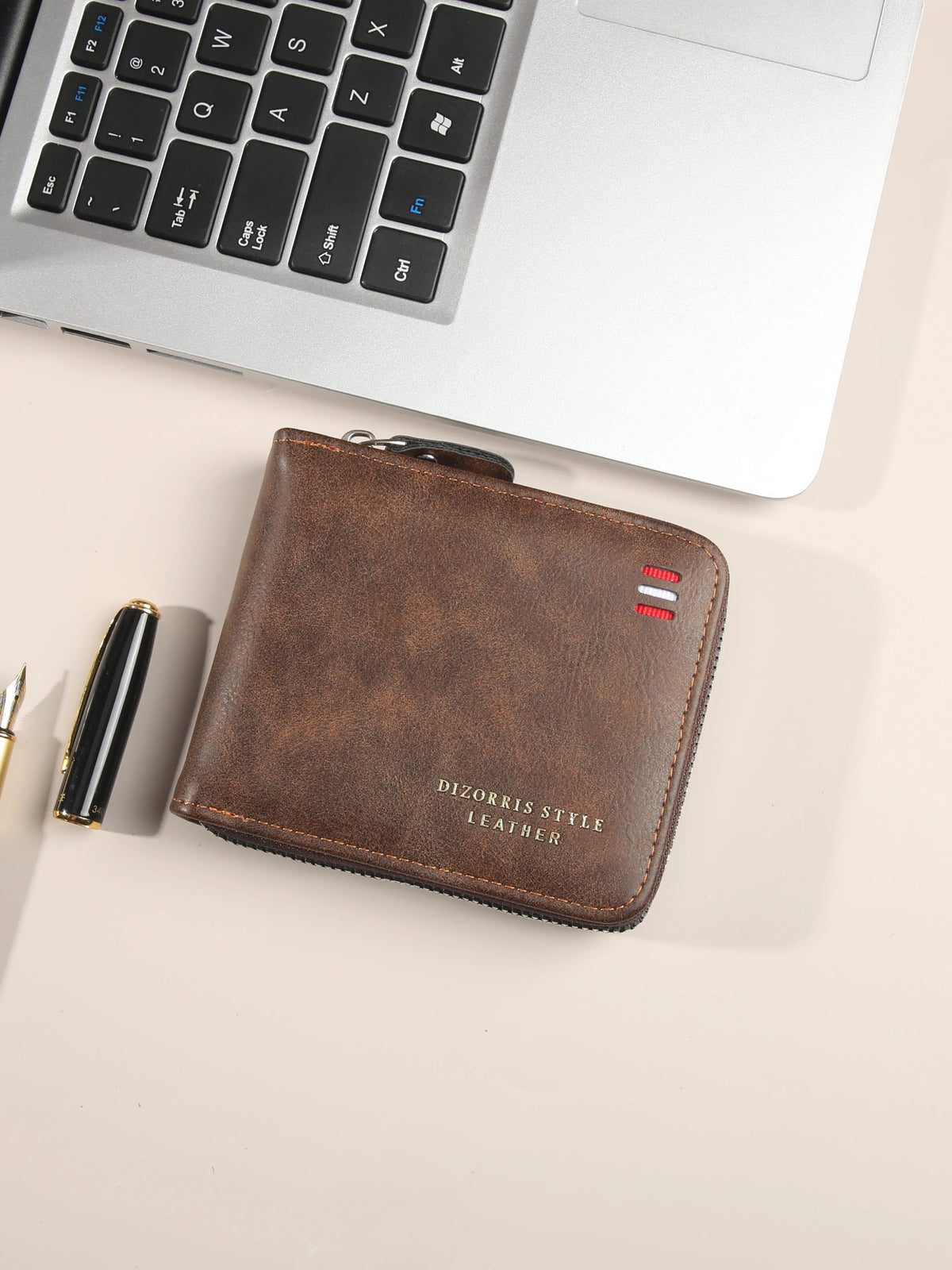 Men's Wallet Short Version New Solid Color Youth Simple Three Fold Wallet Multifunctional Student Zipper Coin Purse