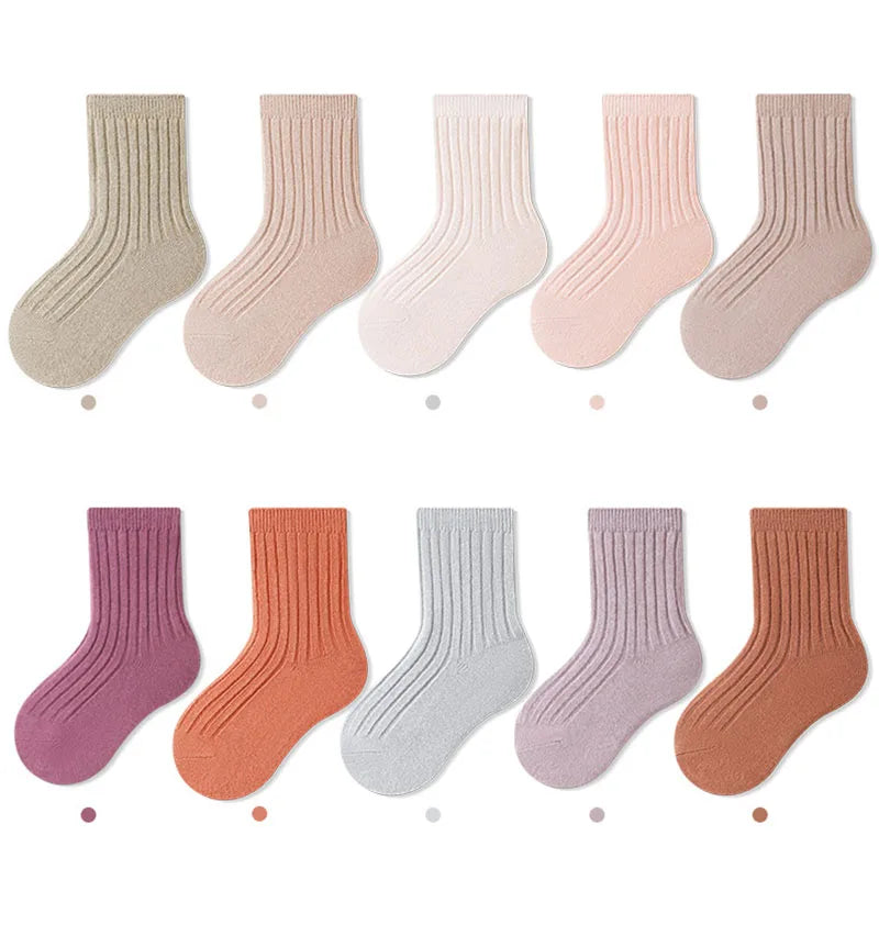 MILANCEL New Spring Baby Floor Socks Kids Cute Solid color In tube socks Infant Girls Socks