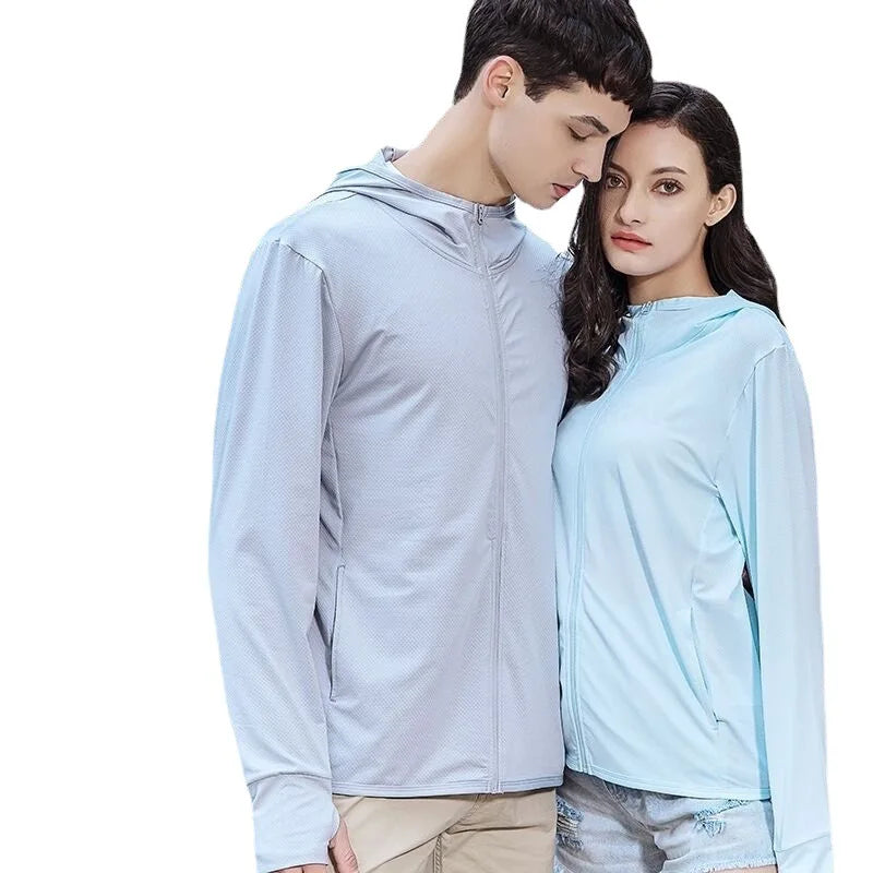 UPF50+ Sun Protection jacket women Ice Silk Hooded Coat for Summer Air Conditioning Clothing Breathable Solid Color