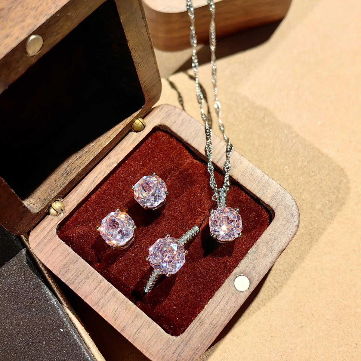 925 Sterling Silver Women Rings Necklaces Earrings Pendants Inlaid Colorful Diamonds Yellow Diamonds Jewelry