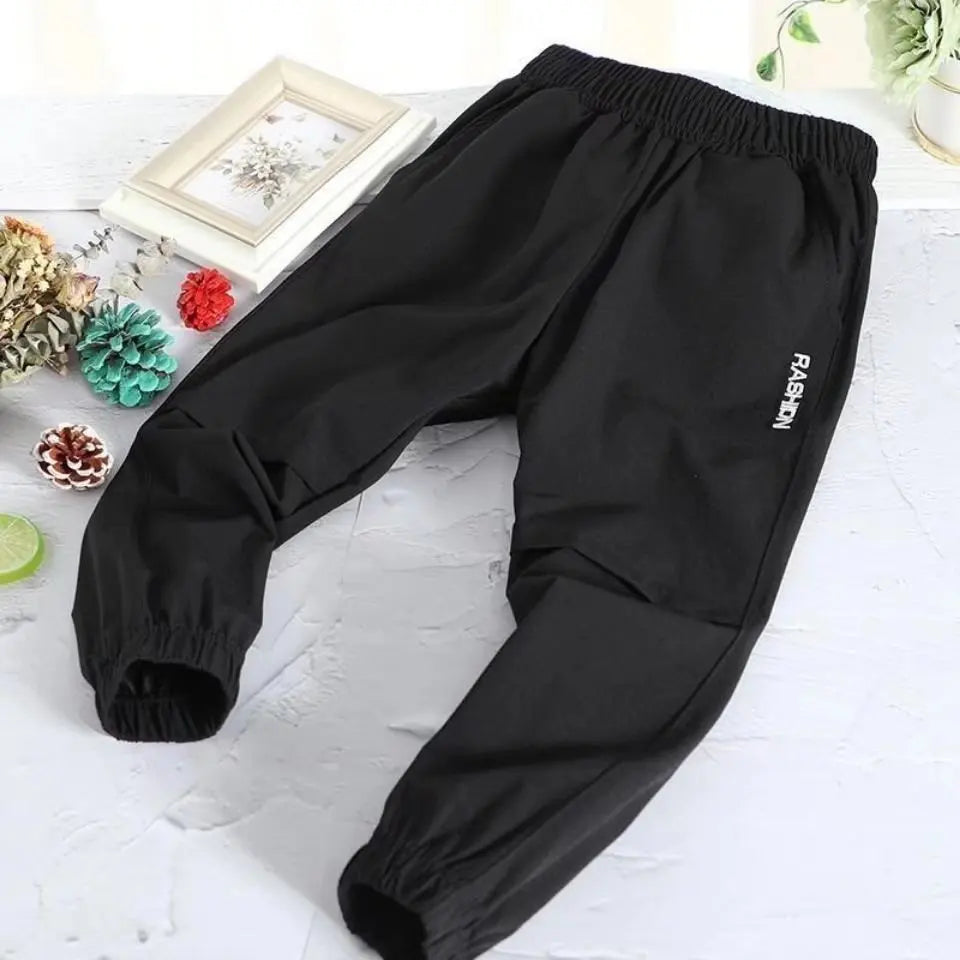 1pcs Childrens Sport Pants Boys Casual Quick-dry Trouse Solid Loose Trousers Fashion Summer Kids Mid Waist Mosquito-proof Pant