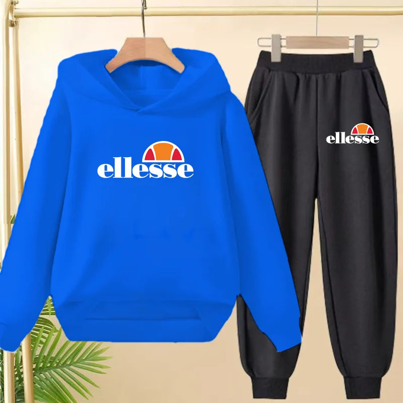 Kids Classic Fashion Top Letters Clothes Hoodie Girls Boy3-12Yrs Casual Sweatshirts+Pants Two-Piece Set Charming Coat Sports Set