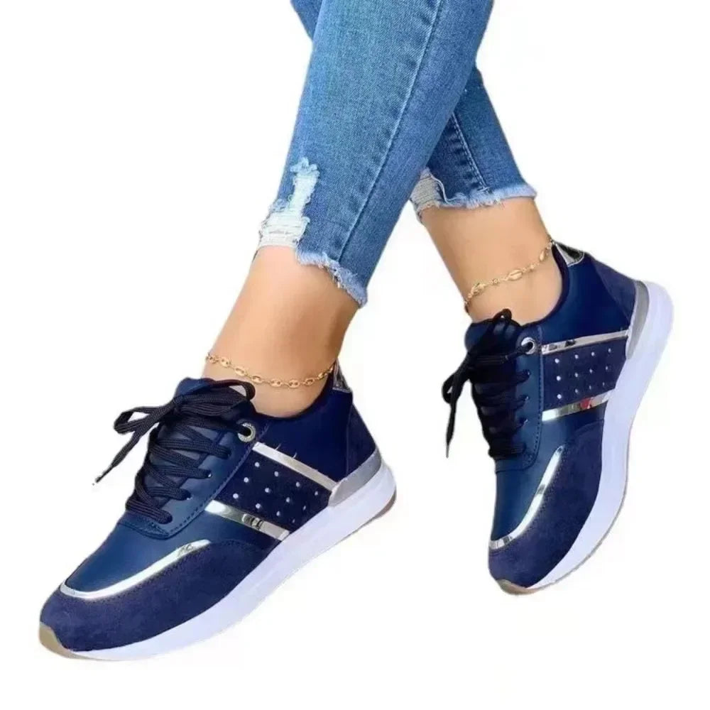 women Sneakers 2024 Shoes Leather Patchwork Casual Platform Sport Shoes Ladies Zapatillas Mujer Outdoor Running Vulcanized women