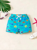 Kids Toddler Boys Bathing Trunks 12M-5Y Colorful Ocean Creature Print Quick Dry Comfort Elastic Waist Pool Beach Swimwear Shorts