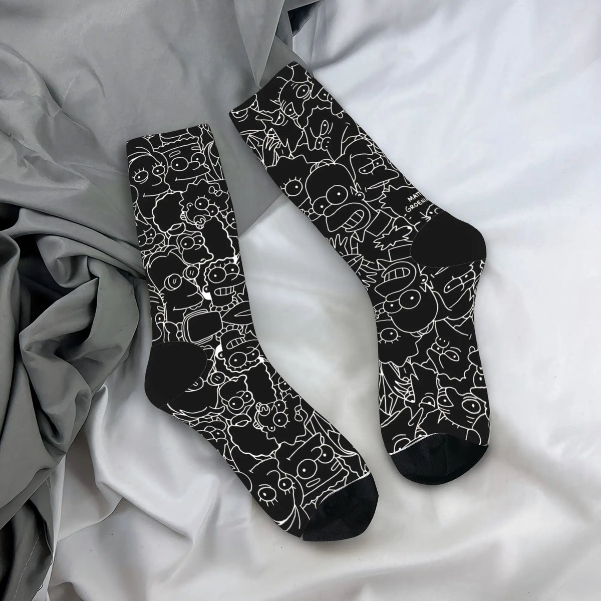 Homer S-Simpsons And Friends Meme Stockings Novelty Socks Unisex Men Breathable Socks Autumn Running Pattern Anti Socks Gift