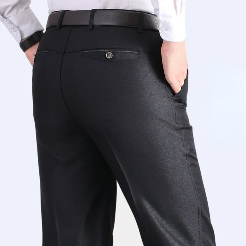 Big Plus Size Formal Pants Men's Summer Thin Autumn Thick Black Blue Grey Stretch Bussiness Loose Suit Office Trousers RIYBEOE