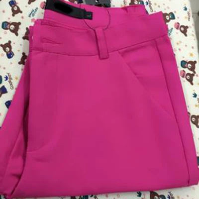 Women's Ol Pencil Ankle-length Pants Oversized 4xl Slim Candy Colors Pantalones Summer Mid Waist 90cm Trousers Suits Spodnie