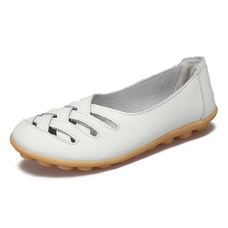 Loafers For Women 2021 Hollow Out New Moccasins Women'S Ballet Flats Pu Leather Female Shoes Woman Loafers Tenis Feminino