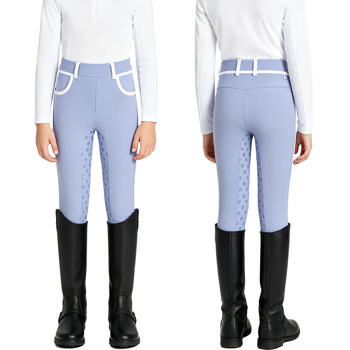Unisex Kids Boys Girls Horse Riding Sports Clothes Anti-skid Full Seat Equestrian Pants Leggings Workout Bottoms Daily Wear