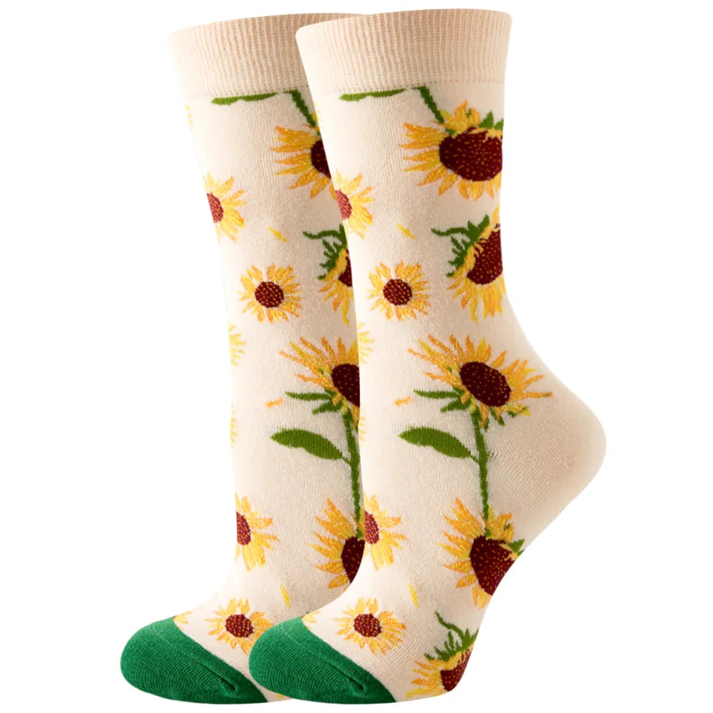 Women Socks Cartoon Animal Cute Printing Kawaii Calcetines Funny Sheep, Rabbit, Hedgehog, Flamingo, Seahorse Colour Socks