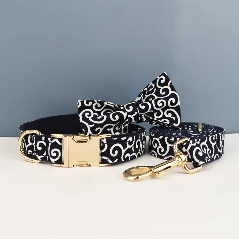 Custom Soft Collars Pet Accessories with Personalized Dog Collar Leashes Harness Bow Tie