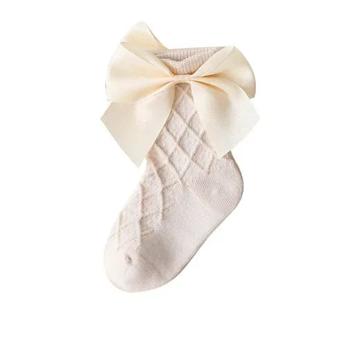 0-6Years Kids Sock For Girls Solid Big Bow Cotton Fashion Soft Princess Children Girl Socks High Quality Spring Autumn