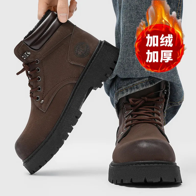 Men's Winter Boots Thermal Waterproof | Non-Slip Snow Shoes | Plush Lined Sneakers | Outdoor Hiking Boots for Men