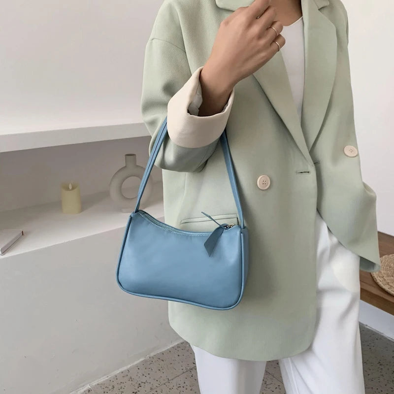Women Underarm Bag Fashion PU Leather Crossbody Bag Trend Handbag Girl Small Shoulder Bags