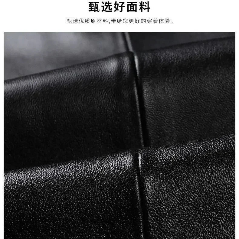 Genuine Leather Motorcycle Vest Mens sheepskin Leather Waistcoat biker sleeveless jacket clothing chaleco bullet proof club vest