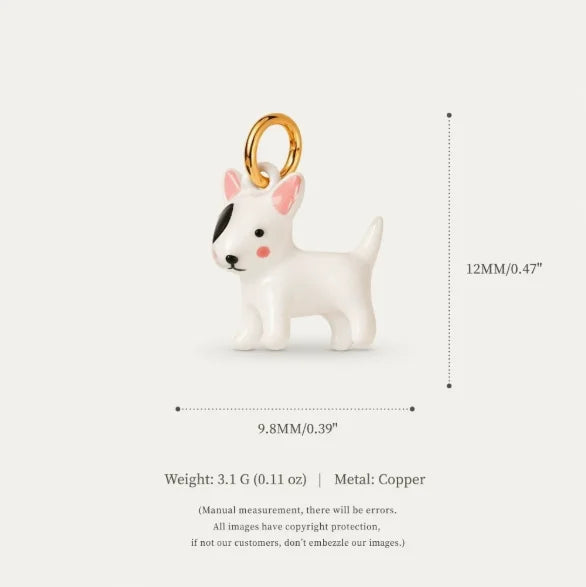 New Fashion Cartoon Small Animal Accessories Pet Dog DIY Necklace for Women Girls Cute Enamel Little Dog Necklace DIY Accessory
