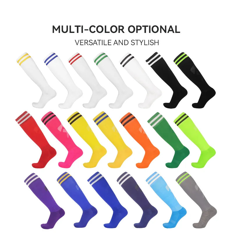 Professional Football Socks for Kids Boys Sports Long Tube Rubber Anti-Slip Man Soccer Thickened Towel Bottom Sweat Absorbing