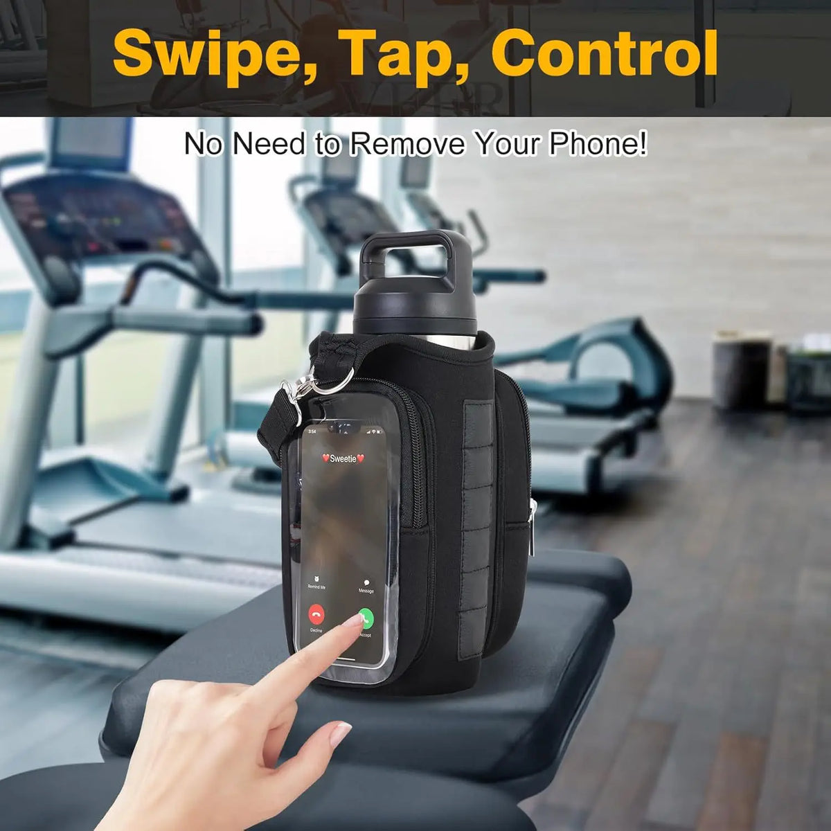 Magnetic Gym Bags for Men Women with Strap,Bag Water Bottle Holder for Travel, Work,Sports,Water Bottle Sling Bag with Pocket