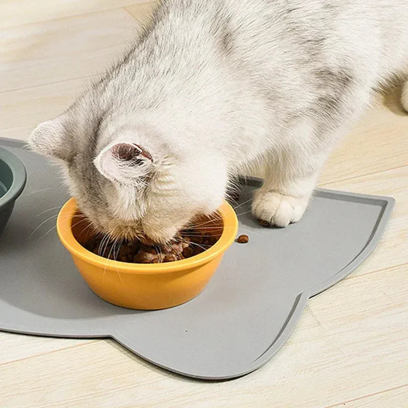 Silicone Pet Feeding Mat – Non-Stick, Waterproof, Anti-Spill Tray Pad for Dog & Cat Bowls
