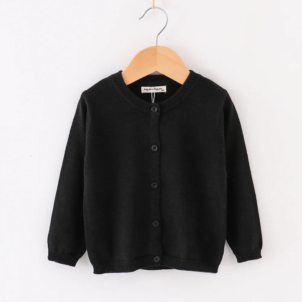Baby Knitted Cardigan Sweater For Toddler Boys Girls Solid O‑Neck Long Sleeve Knit Outerwear Kids Spring Fall Warm Soft Coat