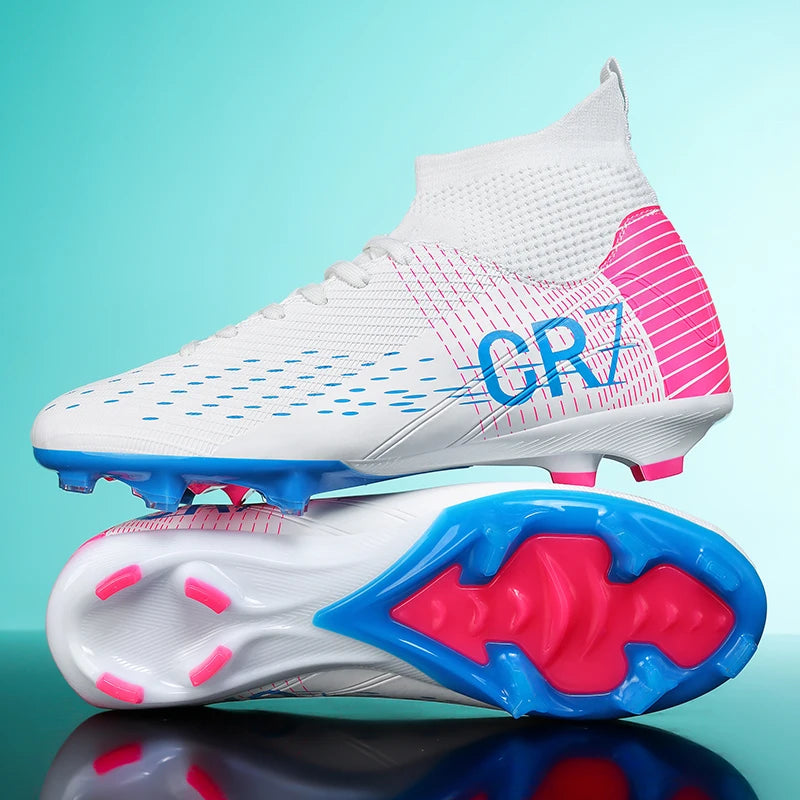 Men/Women Professional Soccer Cleats Anti-slip FG Studded Football Boots Breathable High-Top Training Shoes