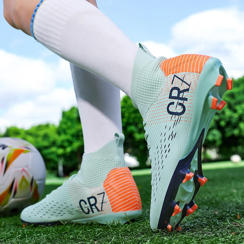 Men/Women Professional Soccer Cleats Anti-slip FG Studded Football Boots Breathable High-Top Training Shoes