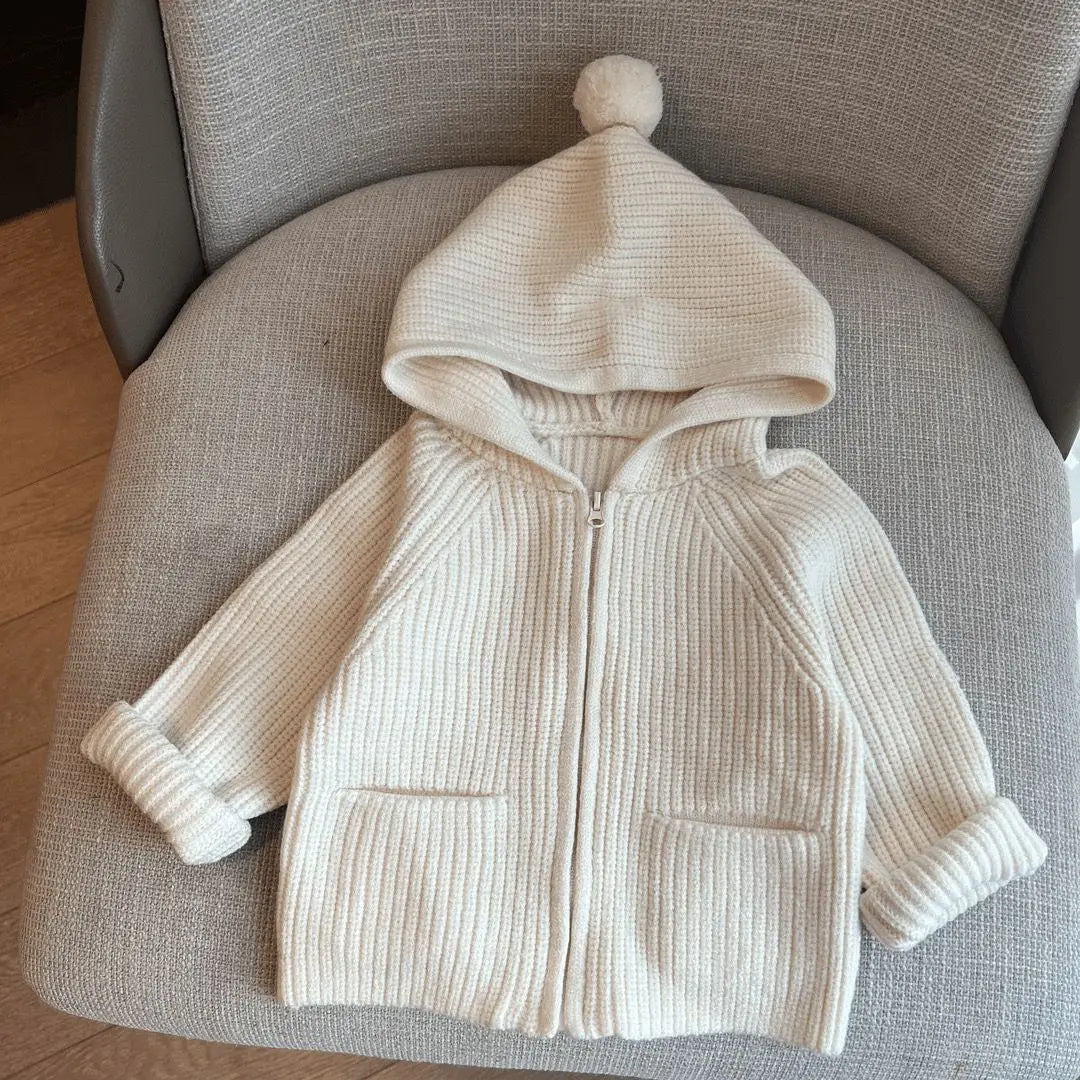 Childrens Sweater Christmas Trendy Kids Girls Knitted Cardigan Jacket Autumn Winter Boys Hooded Zipper Sweater Coat