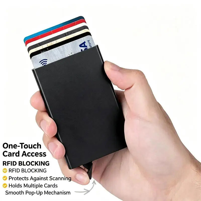 Smart Wallet Card Holder Metal Thin Slim Men Women Wallets Up Minimalist Wallet Small Black Purse Walets For Men
