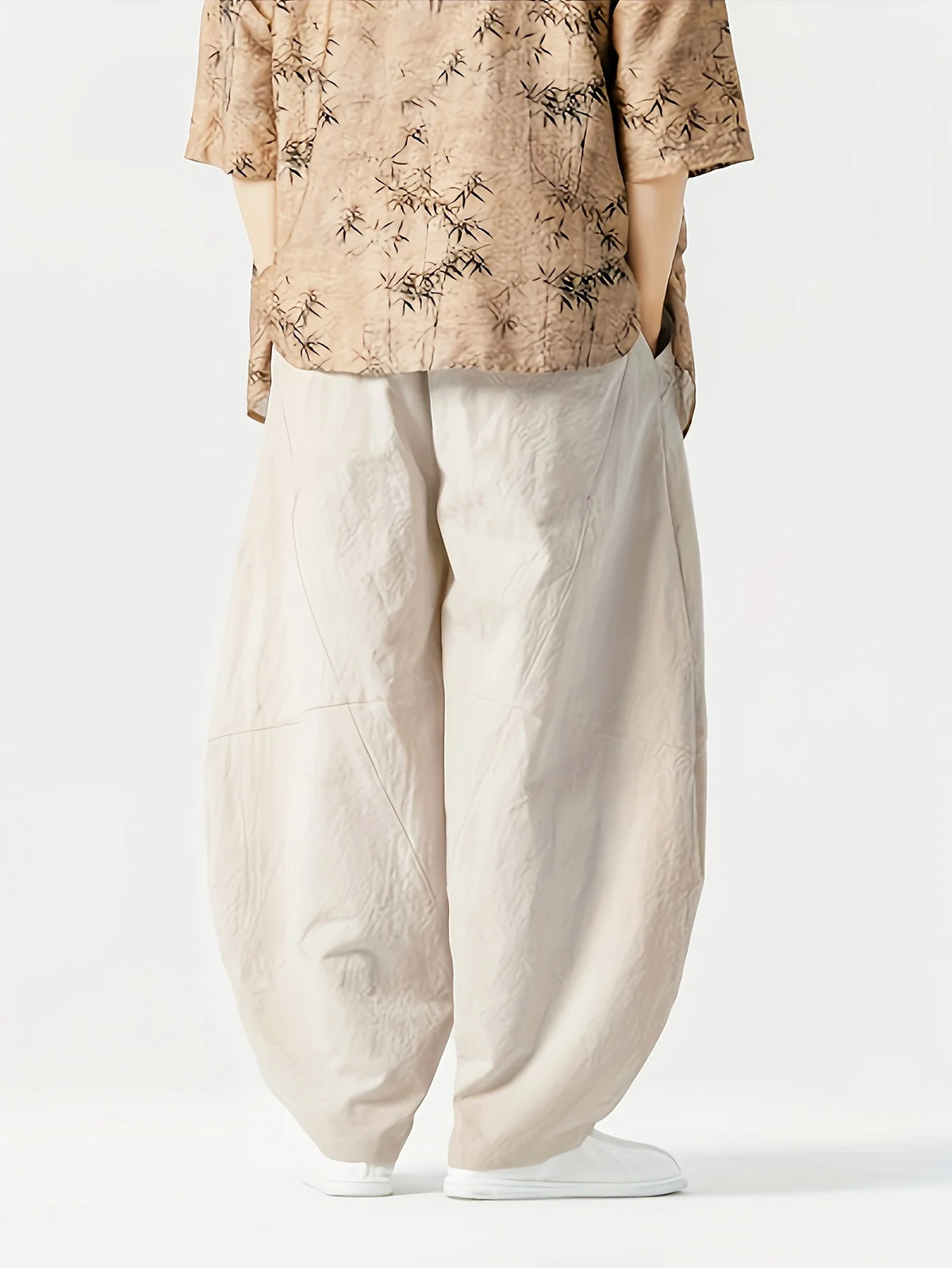 FGKKS Men's Pants Fashion Brand New Chinese Style Cotton Spring Luxury Casual Loose Oversize Male Wide Leg Trousers